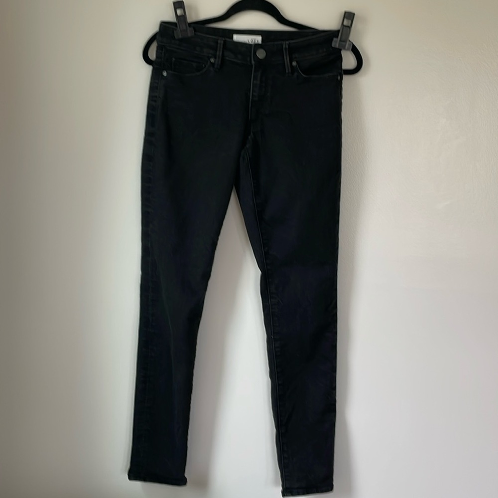 Ann Taylor Loft Black Curvy Skinny Jeans size 26/2 - Picture 2 of 11